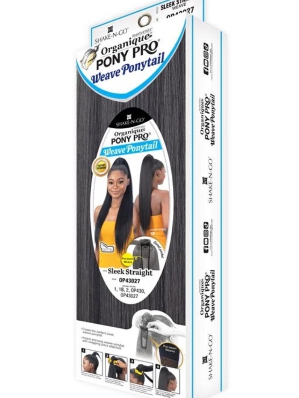 Shake and Go Organique Weave Ponytail Pro - Sleek Straight 1B